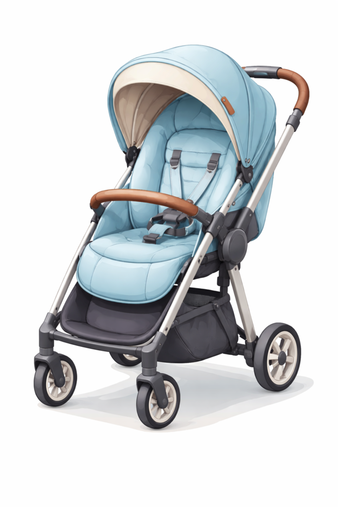 Foto de um carrinho de bebê que representa o assunto principal do blog.